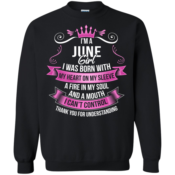 Newly Launched **June Girl Born With Heart On Sleeve** Shirts & Hoodies
