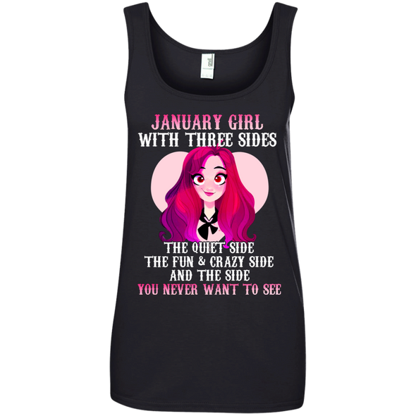 Limited Edition **January Girl With Three Sides Front Print** Shirts & Hoodies
