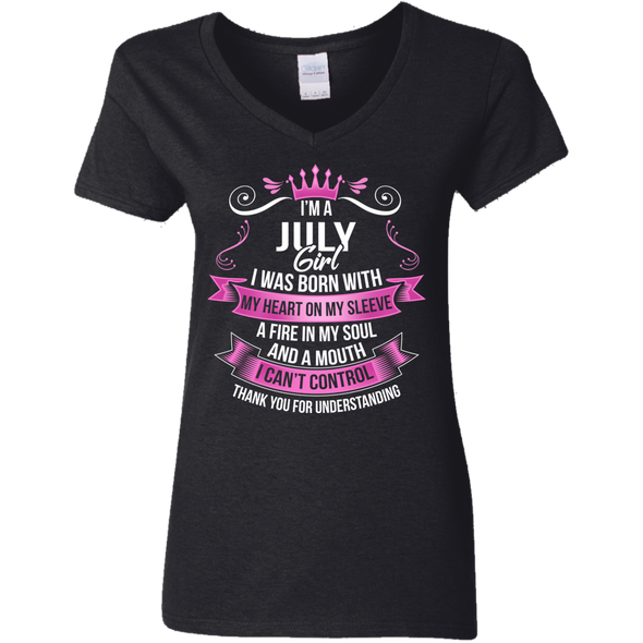 Newly Launched **July Girl Born With Heart On Sleeve** Shirts & Hoodies
