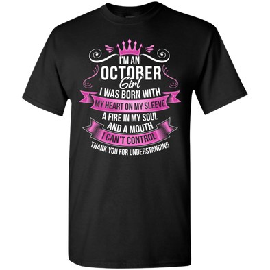 Newly Launched **October Girl Born With Heart On Sleeve** Shirts & Hoodies