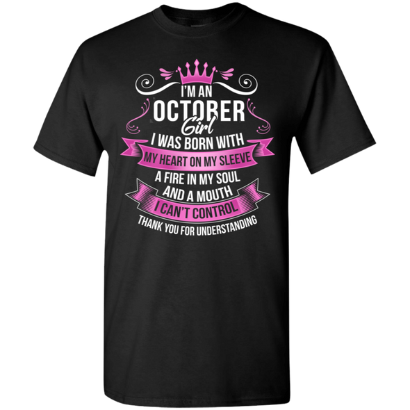 Newly Launched **October Girl Born With Heart On Sleeve** Shirts & Hoodies