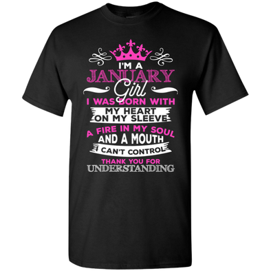 Just Launched **January Girl - Heart On Sleeve** Shirts & Hoodies