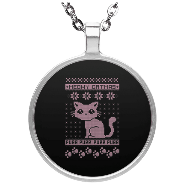 Limited Edition Christmas Cat Circle Necklace
