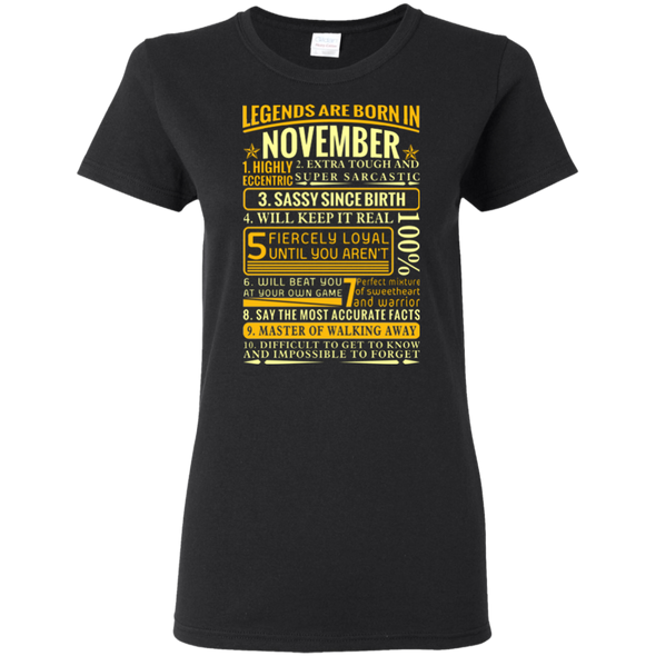 Latest Edition ** Legends Are Born In November** Front Print Shirts & Hoodies