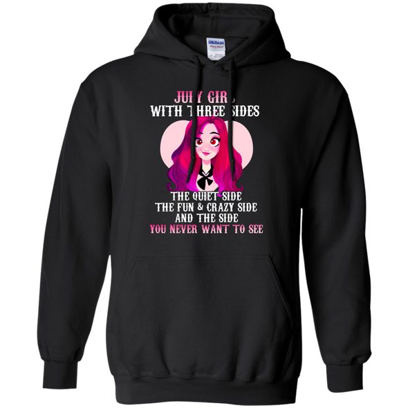 Limited Edition **July Girl With Three Sides Front Print** Shirts & Hoodies