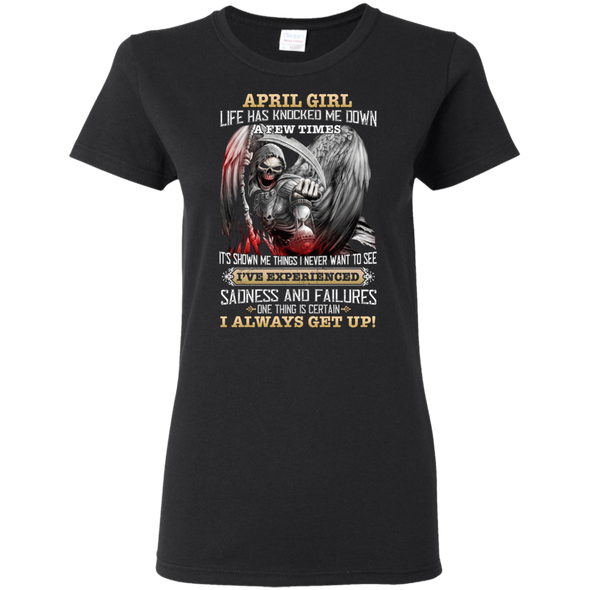 Skull Print **April Born Girl Always Get Up** Shirts & Hoodies