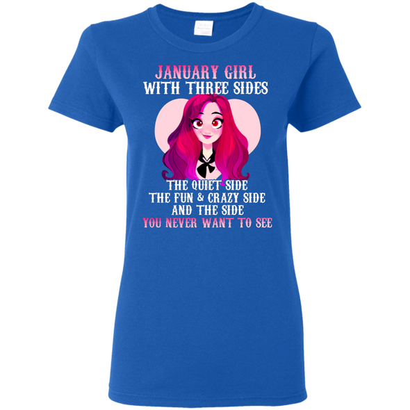 Limited Edition **January Girl With Three Sides Front Print** Shirts & Hoodies