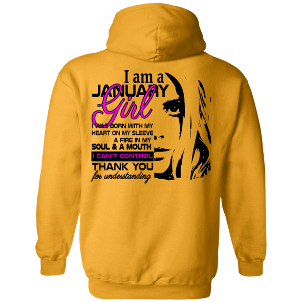 Newly Launched**January Born Girl Back Print Shirts & Hoodies**