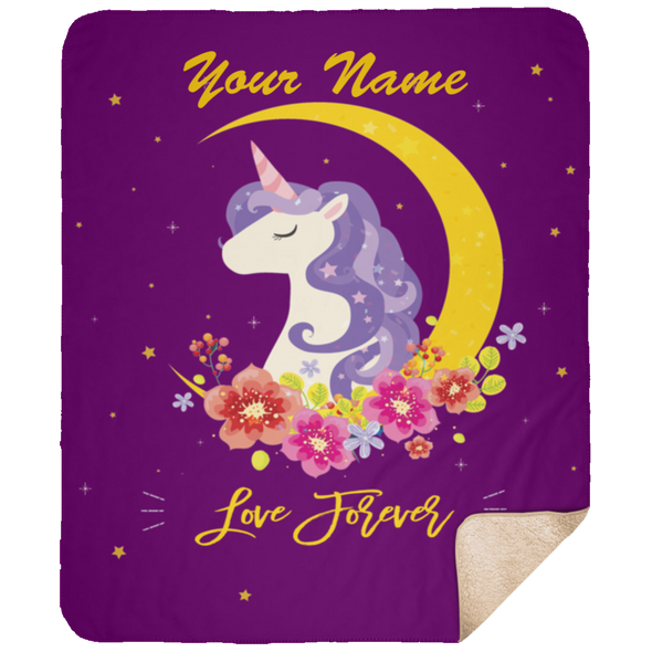 Limited Edition Personalized Love Forever Unicorn Blanket