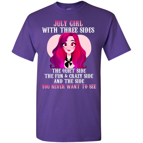 Limited Edition **July Girl With Three Sides Front Print** Shirts & Hoodies