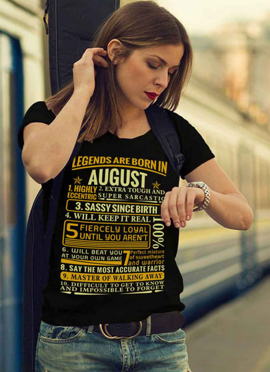 Latest Edition ** Legends Are Born In August** Front Print Shirts & Hoodies