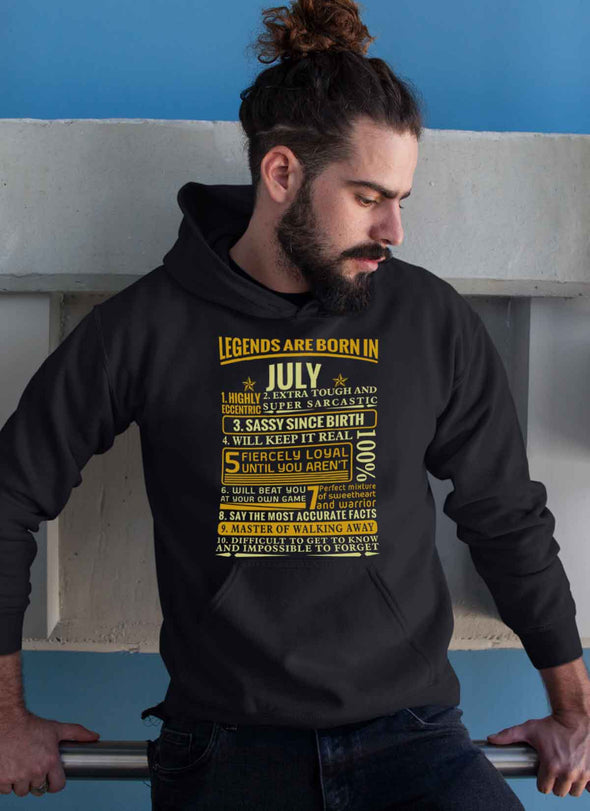 Latest Edition ** Legends Are Born In July** Front Print Shirts & Hoodies