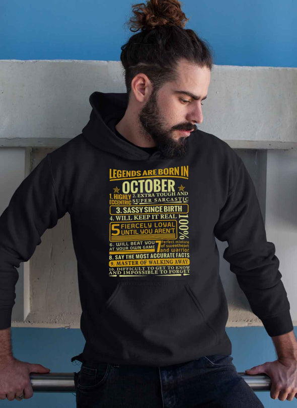 Latest Edition ** Legends Are Born In October** Front Print Shirts & Hoodies