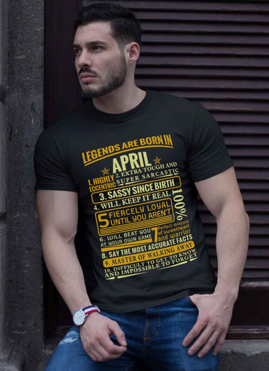 Latest Edition ** Legends Are Born In April** Front Print Shirts & Hoodies