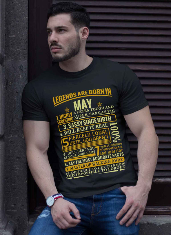 Latest Edition ** Legends Are Born In May** Front Print Shirts & Hoodies