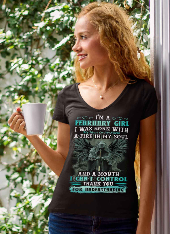 Limited Edition **February Girl Born With Fire In A Soul** Shirts & Hoodie