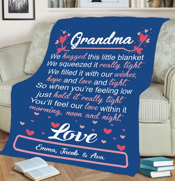 Custom Made Blanket ™ For Grandma/Nana/Papa Love From Grand Kids/Kids