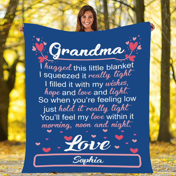 Custom Made Blanket ™ For Grandma/Nana/Papa Love From Grand Kids/Kids