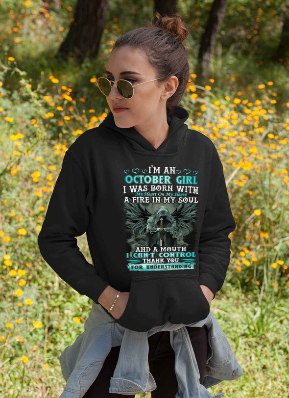 Limited Edition **October Girl Born With Fire In A Soul** Shirts & Hoodie