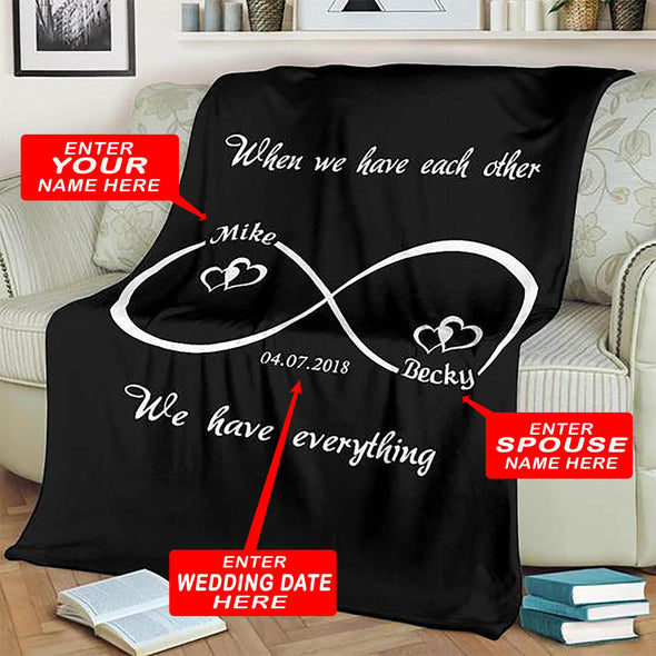 Limited Edition Infinity Love Personalized Blanket