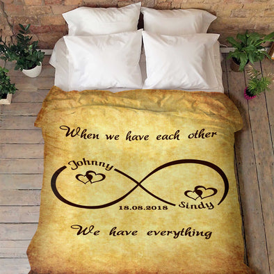 Infinity Love Personalized Blanket