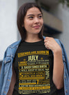 Latest Edition ** Legends Are Born In July** Front Print Shirts & Hoodies