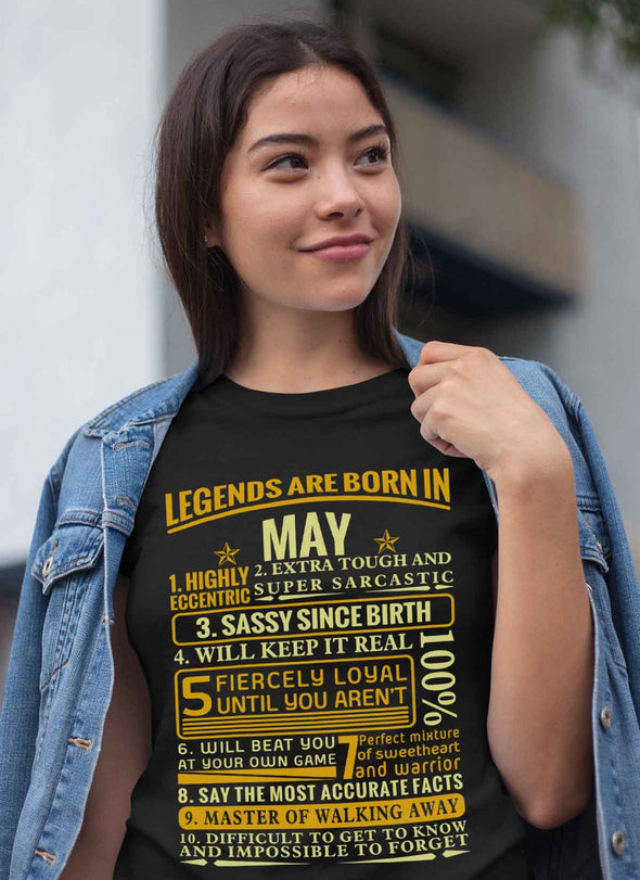 Latest Edition ** Legends Are Born In May** Front Print Shirts & Hoodies