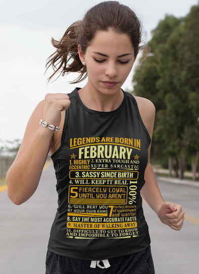 Latest Edition ** Legends Are Born In February** Front Print Shirts & Hoodies