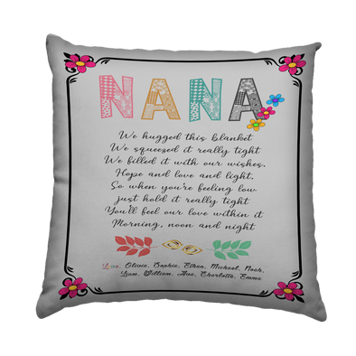 "Mom- We Hugged This Pillow" Customized Pillow For Grandma/Grandpa/Mamma/Papa/Auntie