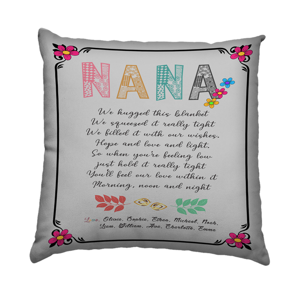 "Mom- We Hugged This Pillow" Customized Pillow For Grandma/Grandpa/Mamma/Papa/Auntie