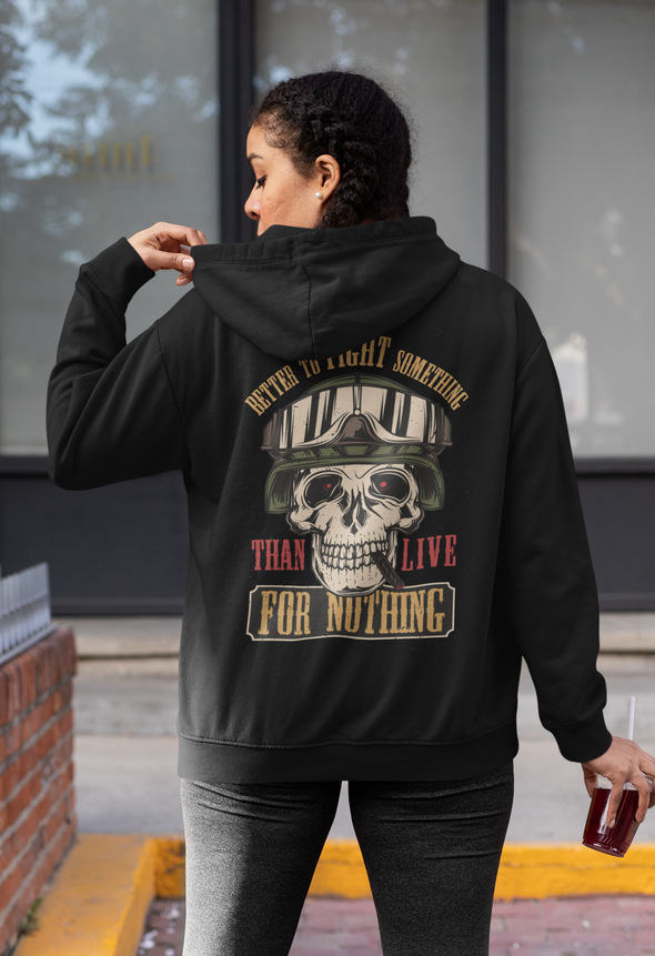 Soldier Skull Helmet Printed Hoodie