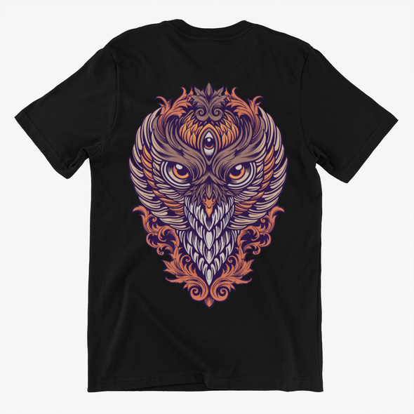 Unisex T-shirt King Owl Colorful Ornaments