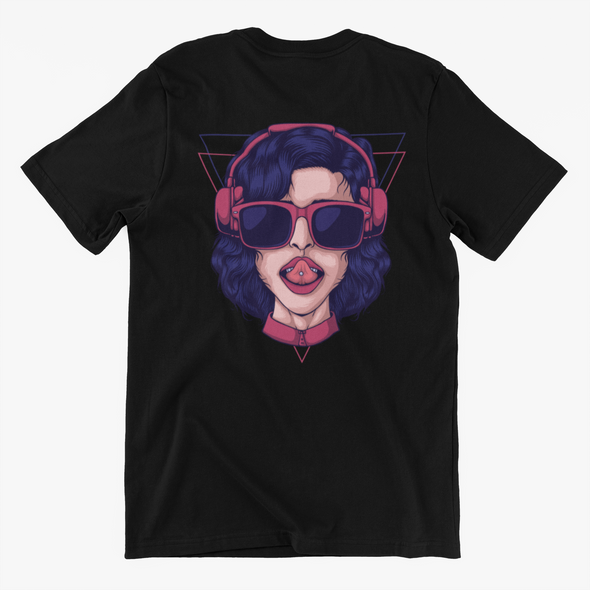 Girl Wearing Headphone Unisex Tshirt