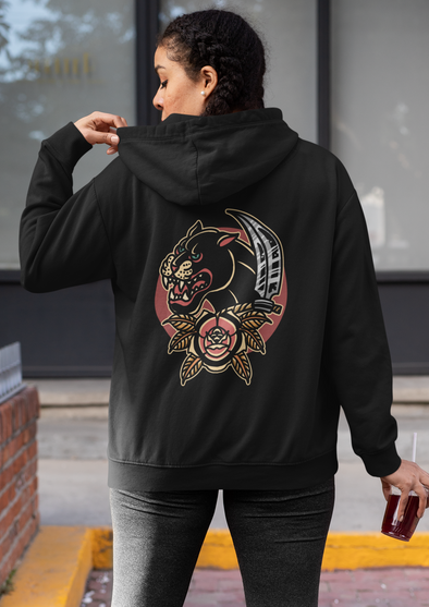 Unisex Rose Panther Printed Hoodie