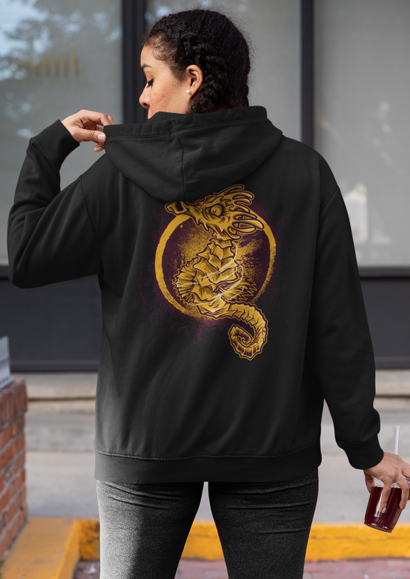 Unisex Sea Horse Printed Hoodie