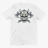 Skull With Axe And Helmet Print Unisex T-Shirt