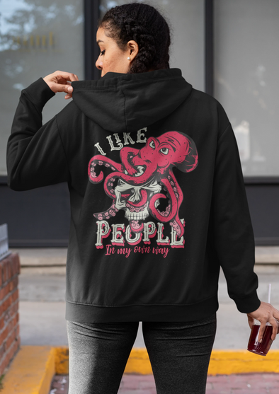 Octopus Human Skull Printed Hoodie