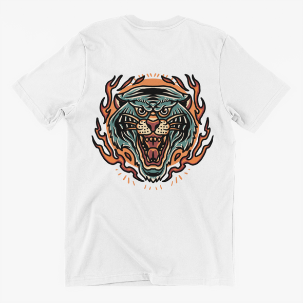 Unisex T-Shirt With Tiger Burning Print