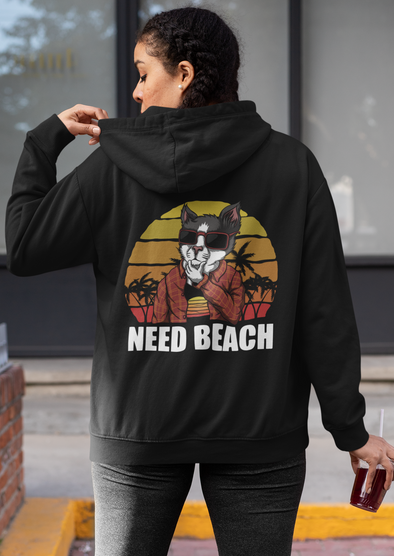 Cat Need Beach Unisex Hoodie