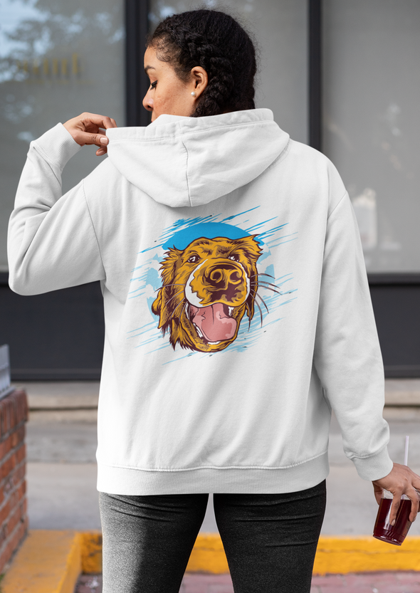 Unisex Happy Dog Printed Hoodie