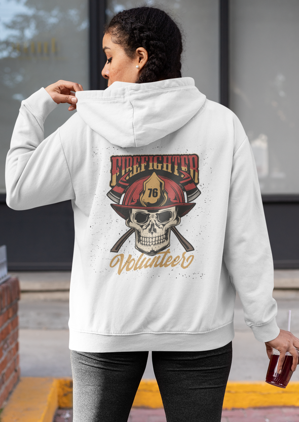 Fire Fighter Skull Unisex Hoodie