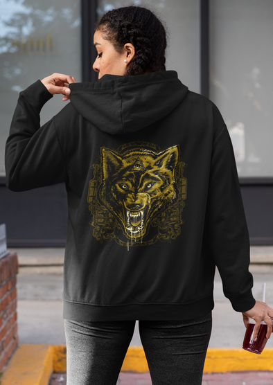 Unisex Wolf Printed Hoodie