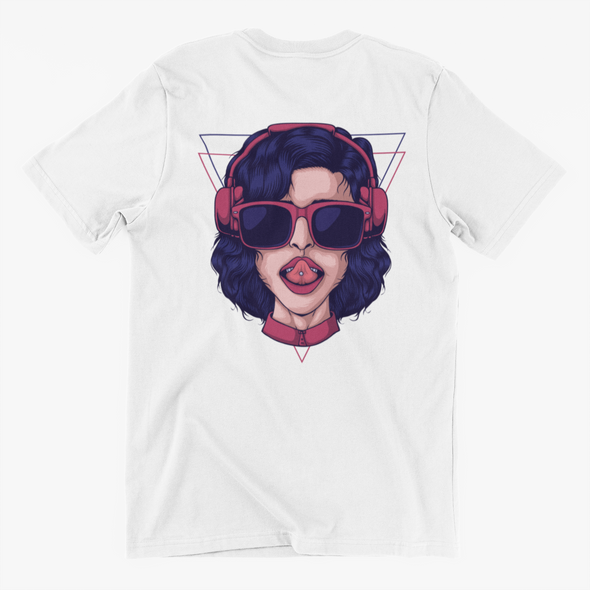 Girl Wearing Headphone Unisex Tshirt