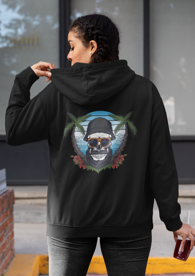 Skull With Beard And Moustache Unisex Hoodie