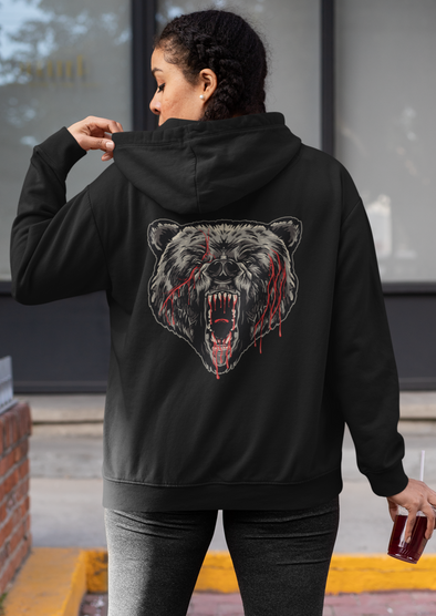 Unisex Bear Printed Hoodie