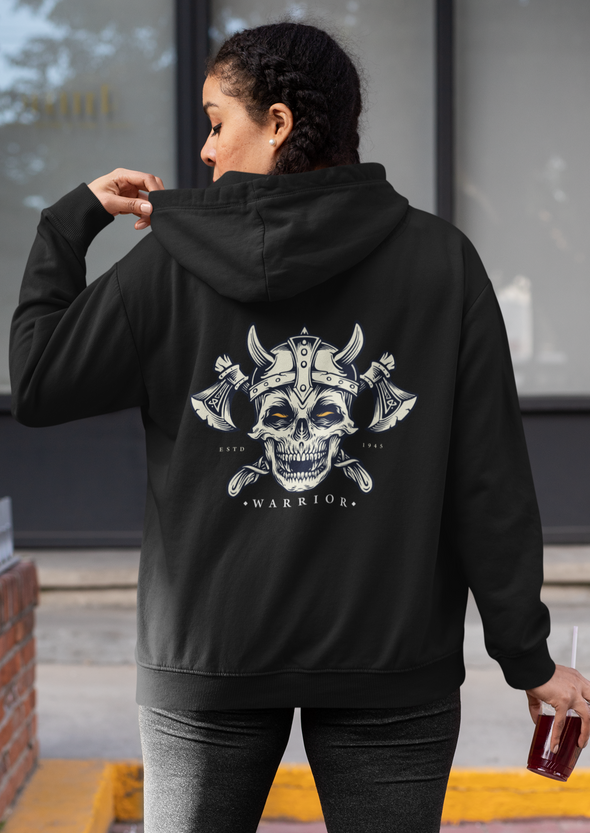 Skull Viking Warrior Printed Hoodie