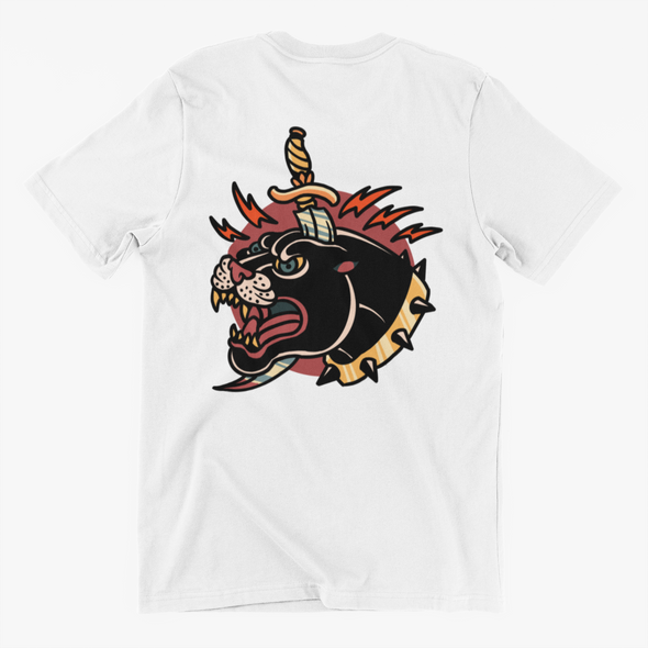 T-Shirt With Panther and Dagger Print