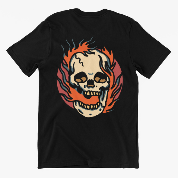 Unisex T-Shirt With Skull Burning Print