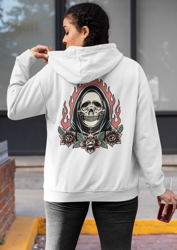 Unisex Burning Grim Printed Hoodie