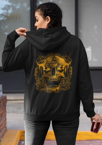 Unisex Skull Tattoo Printed Hoodie
